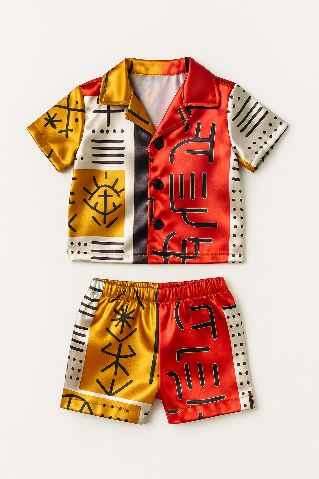 Baby Aztec Print Satin Pyjamas Set