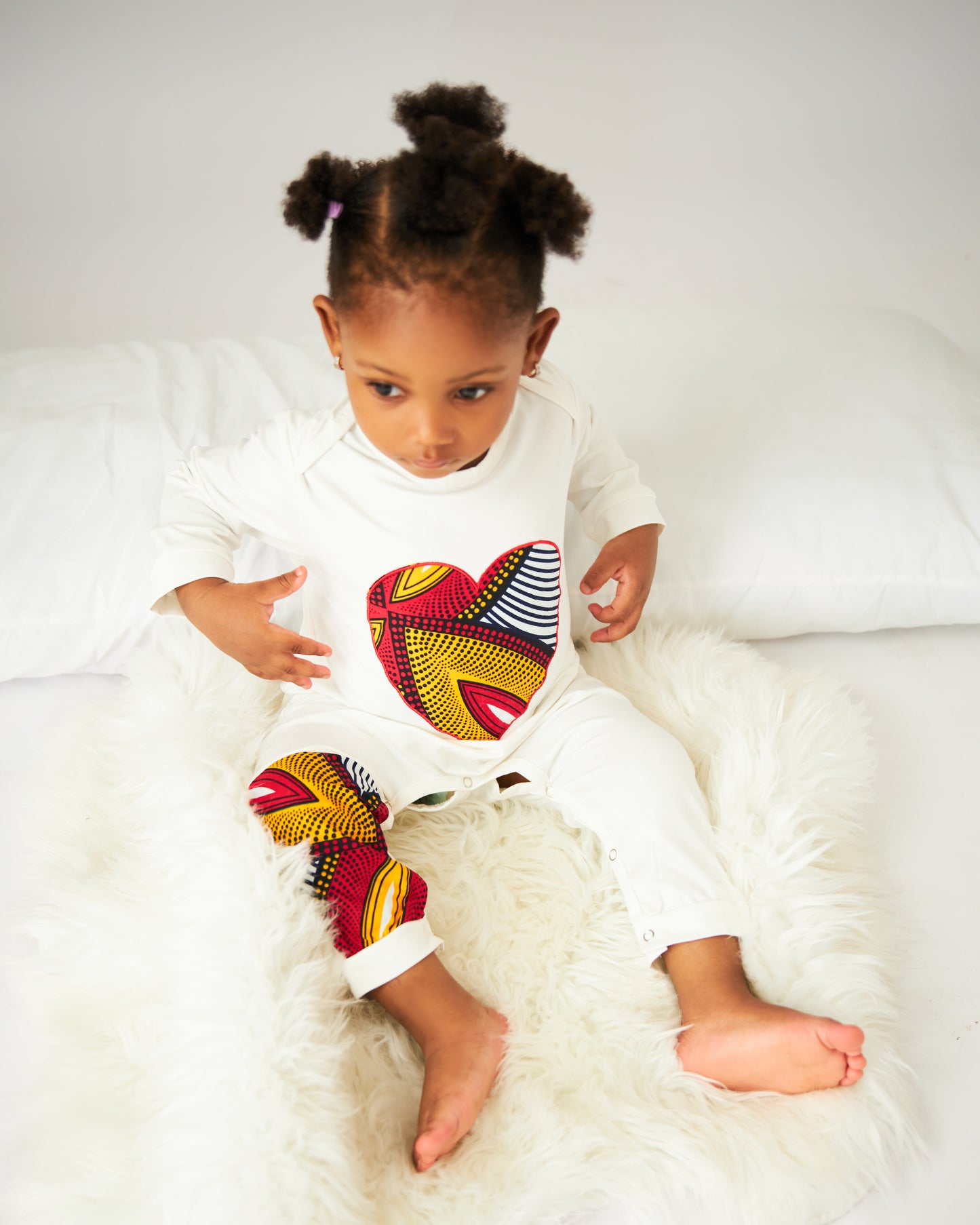 Baby Red Heart Ankara Print Jumpsuit