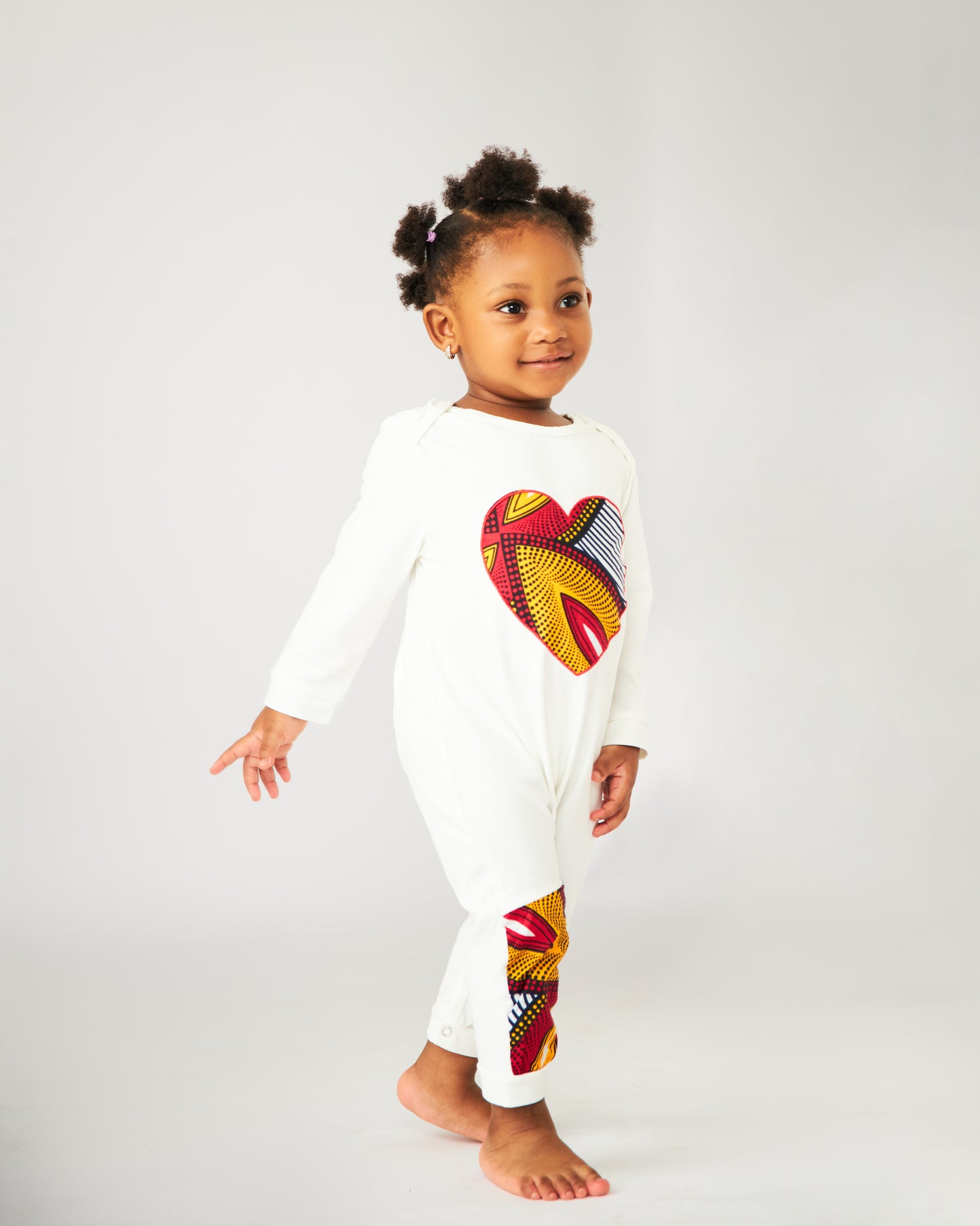 Baby Red Heart Ankara Print Jumpsuit