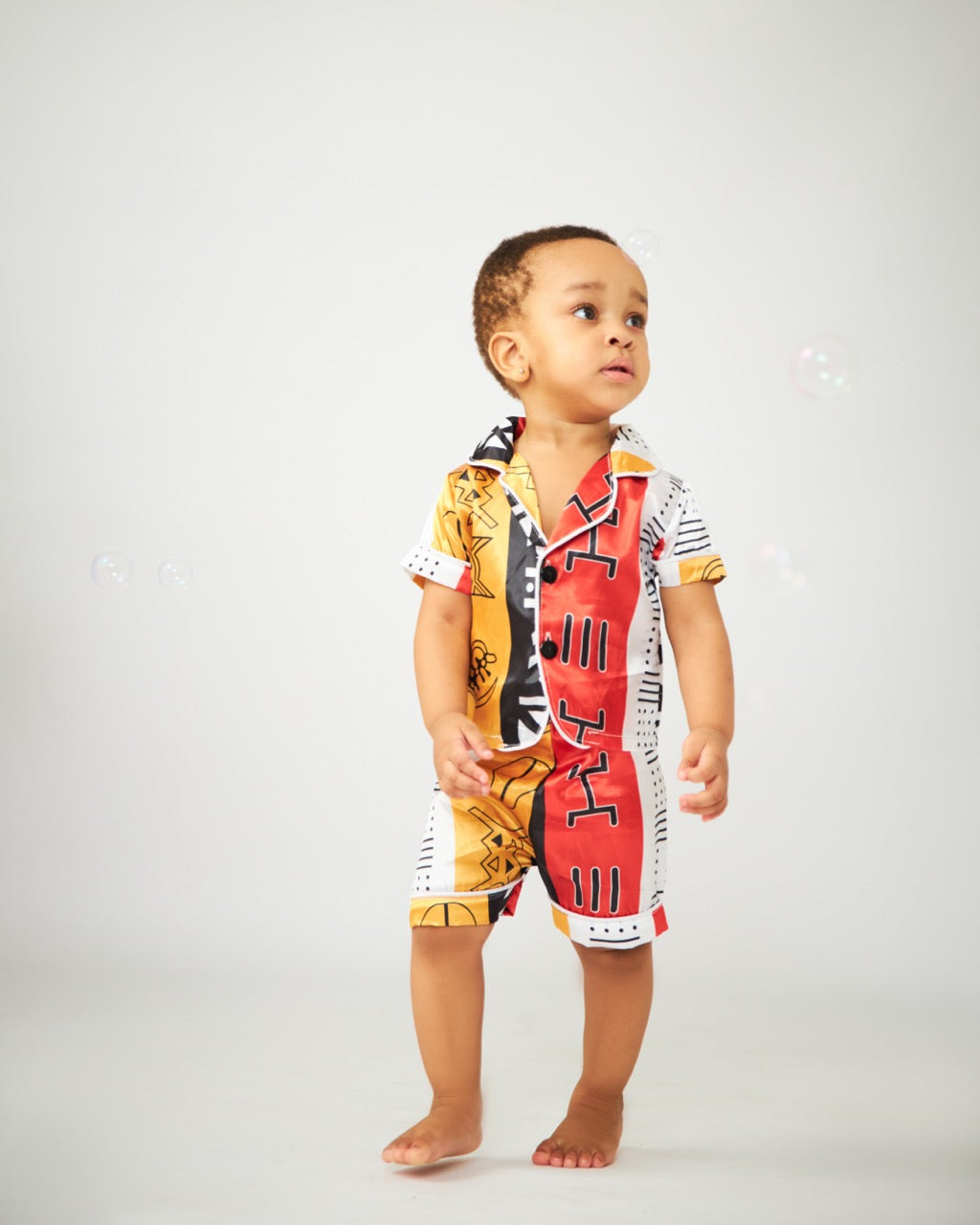 Baby Aztec Print Satin Pyjamas Set